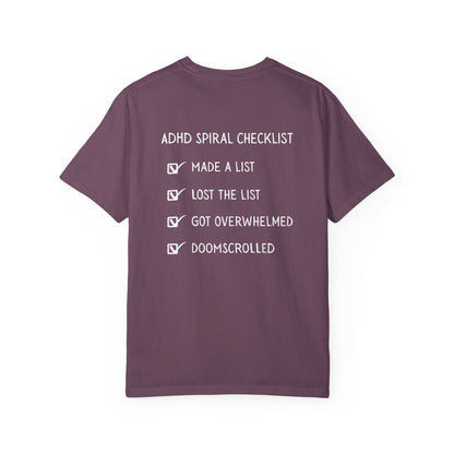 ADHD Spiral Checklist T-Shirt – Funny Relatable Mental Health Tee | Run by Chaos