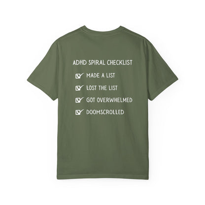 ADHD Spiral Checklist T-Shirt – Funny Relatable Mental Health Tee | Run by Chaos